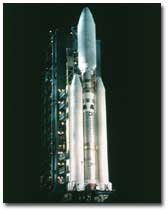 Cassini en la plataforma de lanzamiento.