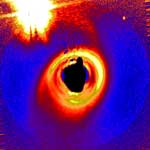Imagen del Telescopio Espacial Hubble de un disco circunestelar rodeando a una joven estrella.