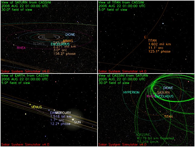 four views of Cassini