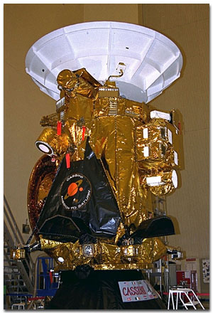 La nave espacial Cassini antes del lanzamiento.